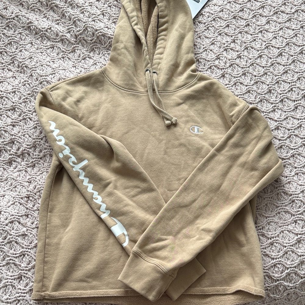 Champion Beige Hoodie with Logo